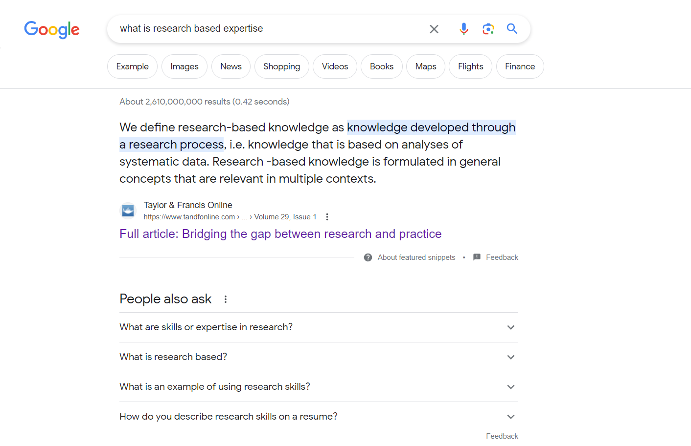 what is research based expertise